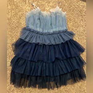 Blue Layered Tulle Dress